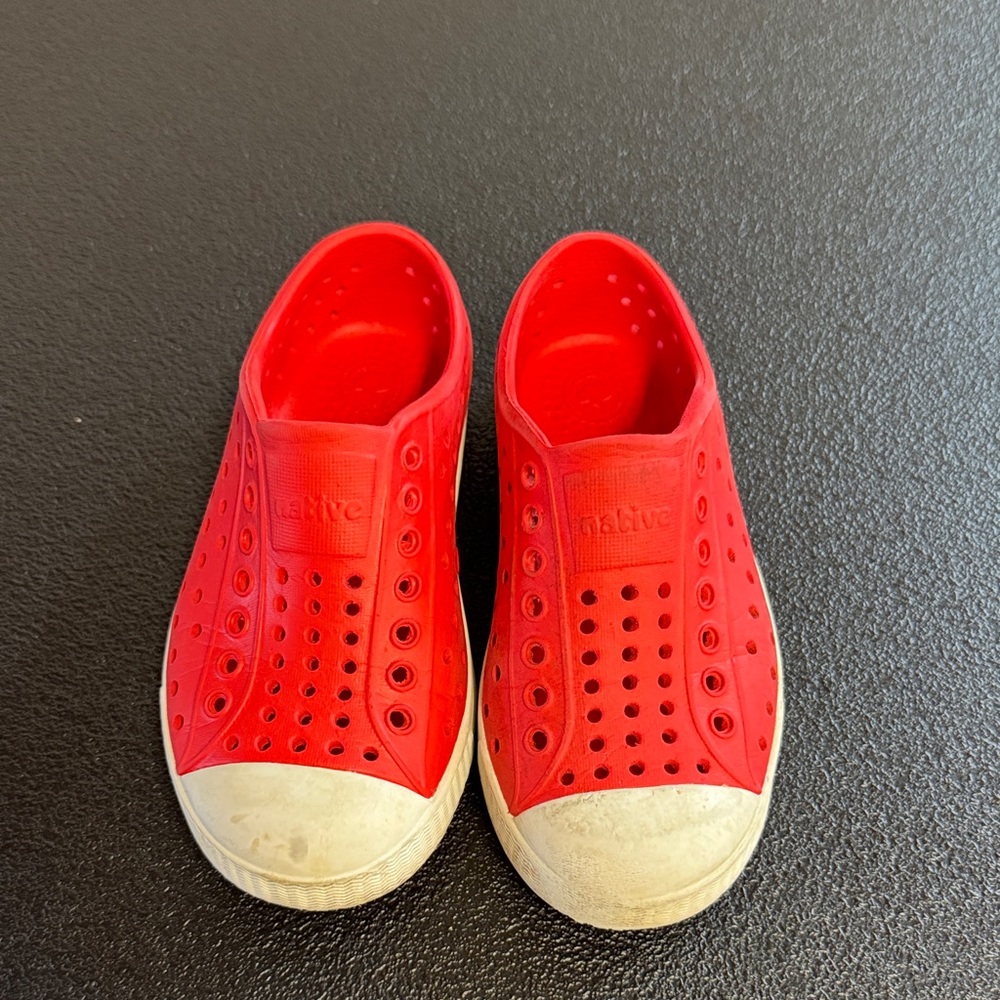 Native Kids Bright Red Slip-On Sneakers